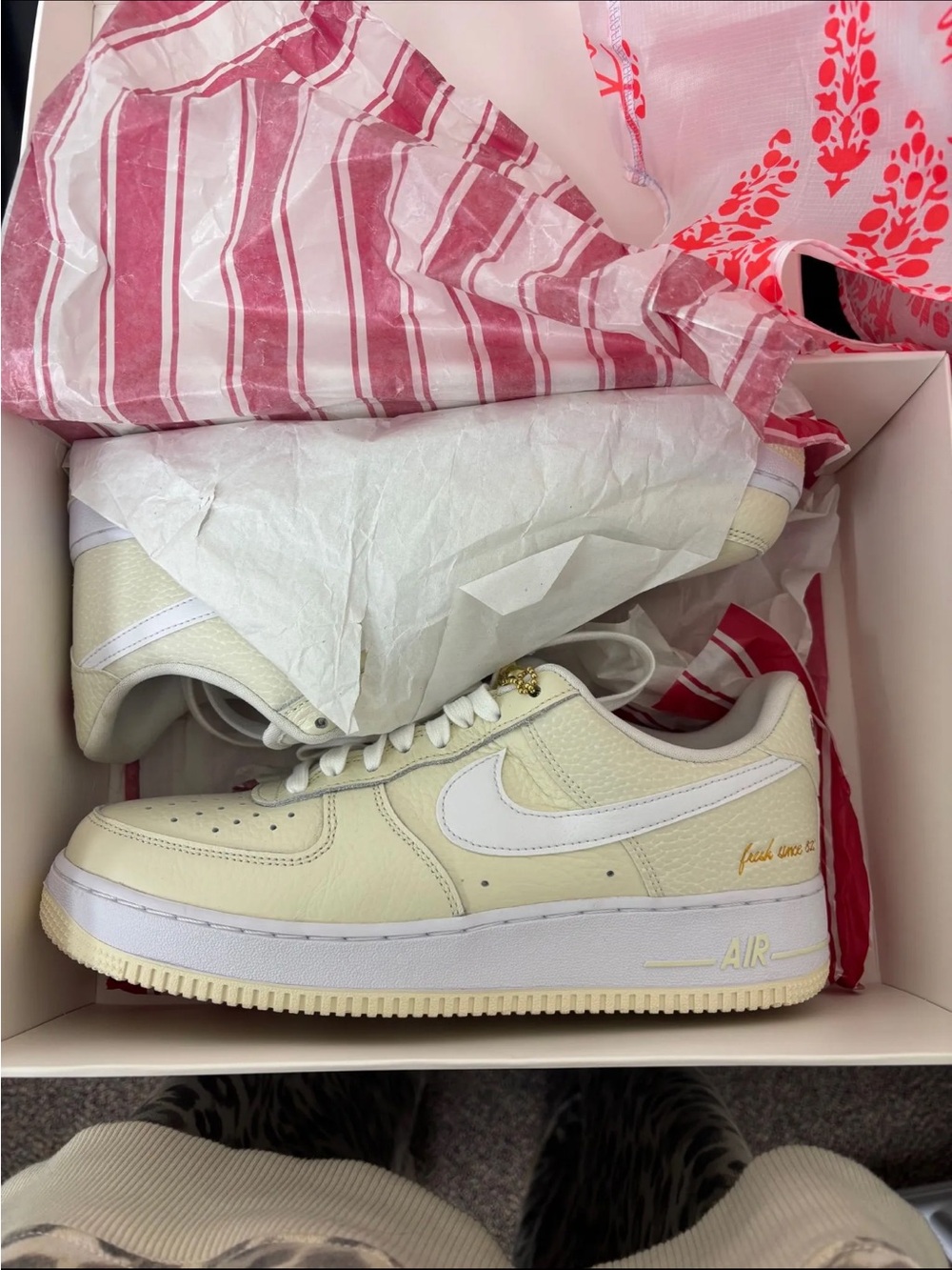 Nike Air Force 1 Low 'Popcorn' in Pale Yellow & White